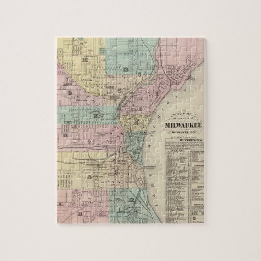  kaart van Milwaukee Wisconsin (1878) Legpuzzel (Verticaal)