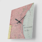  kaart van Milwaukee Wisconsin (1903) Vierkante Klok (Hoek)