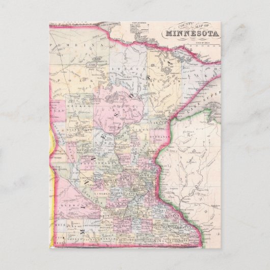  kaart van Minnesota (1864) (Voorkant)