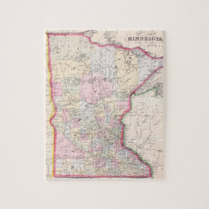  kaart van Minnesota (1864) Legpuzzel