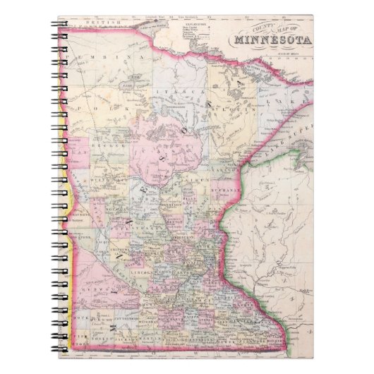 kaart van Minnesota (1864) Notitieboek (Voorkant)