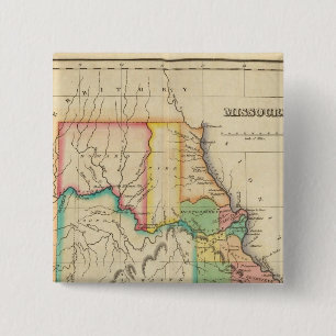 Kaart van Missouri Vierkante Button 5,1 Cm