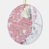 kaart van Mobile Alabama (1953) Keramisch Ornament (Links)