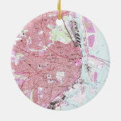 kaart van Mobile Alabama (1953) Keramisch Ornament (Achterkant)