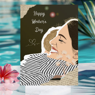 Kaart van moeder en zoon Happy Moederdag Greeeting