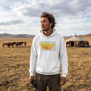 Kaart van Mongolië Hoodie