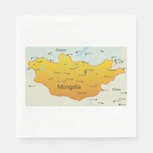 Kaart van Mongolië Servet