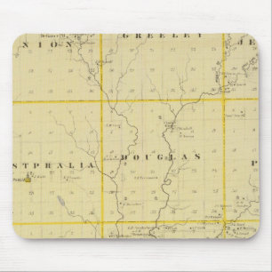 Kaart van Monona County, staat Iowa Muismat