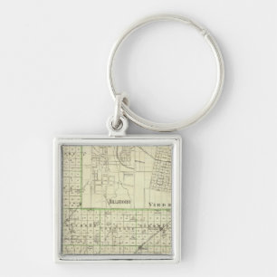 Kaart van Montgomery County, Hillsboro and Virden Sleutelhanger