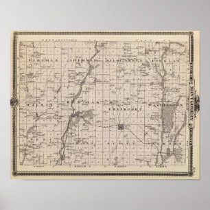 Kaart van Montgomery County, staat Iowa Poster