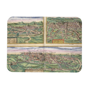 Kaart van Montpellier, Tours, en Poitiers, van 'Ci Magneet