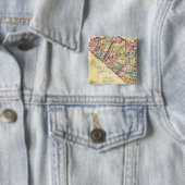 Kaart van Morgan, Berkeley en de provincies Jeffer Vierkante Button 5,1 Cm (In situ)