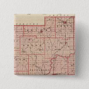 Kaart van Morgan County met Mooresville Vierkante Button 5,1 Cm