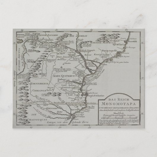 Kaart van Mozambique, Afrika (Voorkant)