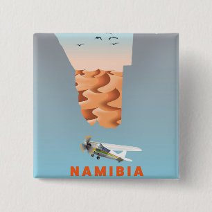 Kaart van Namibië Vierkante Button 5,1 Cm