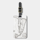  kaart van Nantucket (1782) Bagagelabel (Voorkant verticaal)