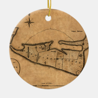 Kaart van Nantucket 1782 Keramisch Ornament