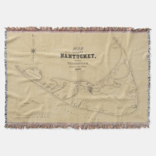  kaart van Nantucket (1838) Deken (Voorkant)