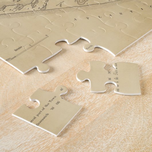  kaart van Nantucket (1838) Legpuzzel (Zijkant)