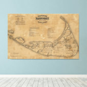  kaart van Nantucket (1869) Canvas Afdruk (Insitu (Houten vloer))