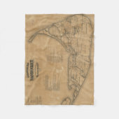 kaart van Nantucket (1869) Fleece Deken (Voorkant)