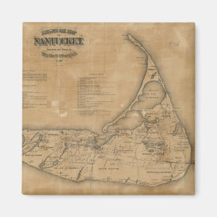  kaart van Nantucket (1869) Magneet