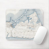  kaart van Nantucket (1919) Muismat (Met muis)