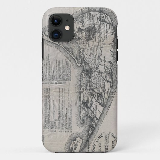  kaart van Nantucket Case-Mate iPhone Case (Achterkant)