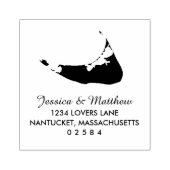 Kaart van Nantucket Massachusetts Bruiloft Rubberstempel (Afrduk)