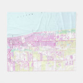 kaart van Napels Florida (1958) Fleece Deken (Voorkant (Horizontaal))