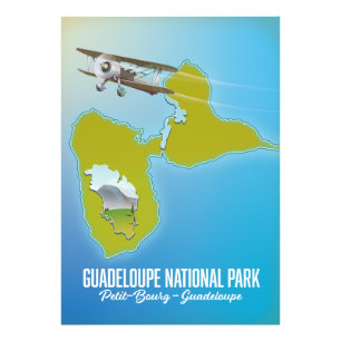 kaart van Nationaal park Guadeloupe Foto Afdruk