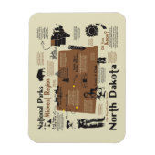 Kaart van nationale parken in North Dakota Magneet (Verticaal)