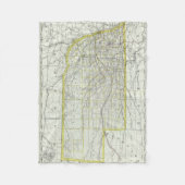  kaart van Nebraska (1889) Fleece Deken (Voorkant)