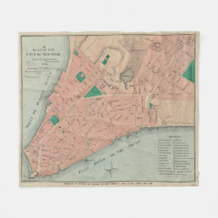 kaart van Neder-Manhattan (1776) Fleece Deken