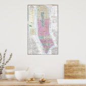  kaart van Neder-Manhattan (1865) Poster (Keuken)