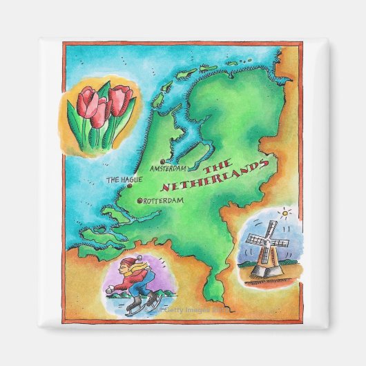 Kaart van Nederland Magneet (Voorkant)