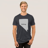 Kaart van Nevada Belong State Pride Tri-Blend Shirt (Voorkant volledig)