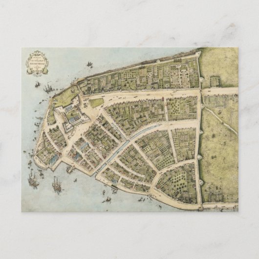  kaart van New Amsterdam (1660) (Voorkant)
