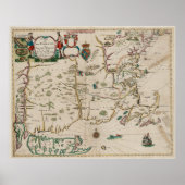 kaart van New England (1675) Poster (Voorkant)