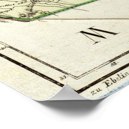  kaart van New Hampshire (1796) Poster (Hoek)