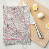 kaart van New Hampshire en Vermont (1861) Theedoek (Quarter Fold)