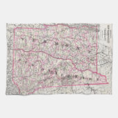 kaart van New Hampshire en Vermont (1861) Theedoek (Horizontaal)