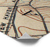 kaart van New Haven Connecticut (1890) Poster (Hoek)