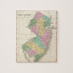 kaart van New Jersey (1827) Legpuzzel