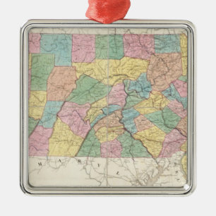 Kaart van New Jersey en Pennsylvania Metalen Ornament