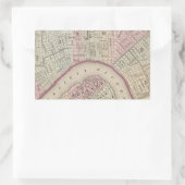 kaart van New Orleans (1880) Rechthoekige Sticker (Tas)