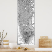 kaart van New York (1811) Poster (Keuken)