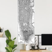 kaart van New York (1811) Poster (Thuiskantoor)