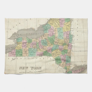 kaart van New York (1827) Theedoek