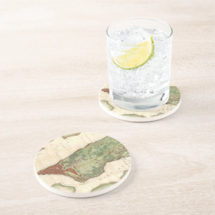  kaart van New York (1878) Zandsteen Onderzetter